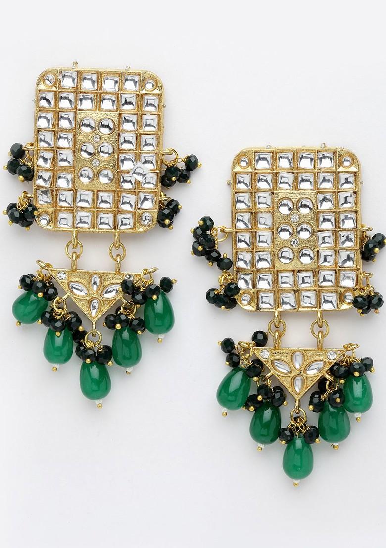 Gold Plated And White Kundan Jewellery Set - Indya