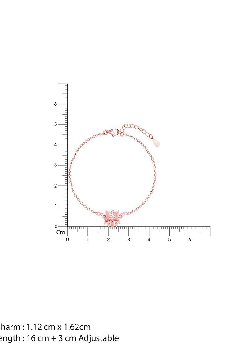 Indya X Giva Rose Gold And White Sterling Silver Cubic Zirconia Rose Gold Plated Bangle Style Bracelet