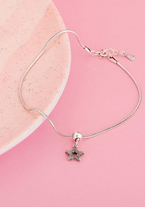 Indya X Giva 925 Sterling Silver Plated Classic Star Anklet