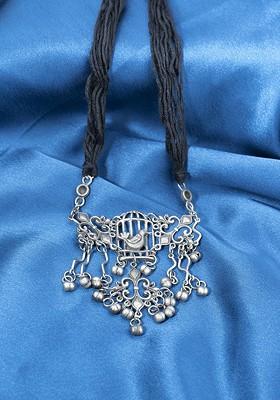 Silver Toned German Silver Oxidised Necklace