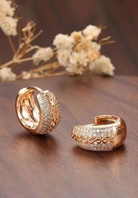Rose Gold Plated Contemporary Hoop Earrings