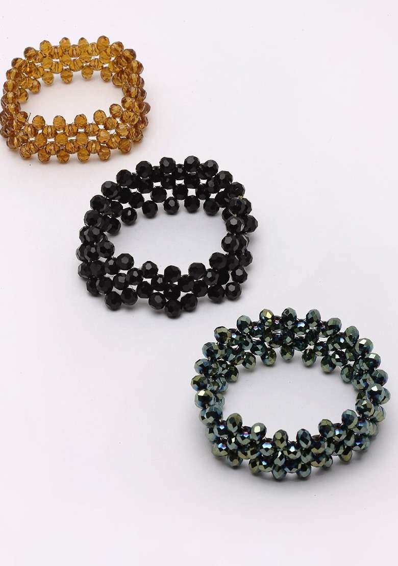 Women Pack Of 3 Pearl Beaded Bracelet - Indya