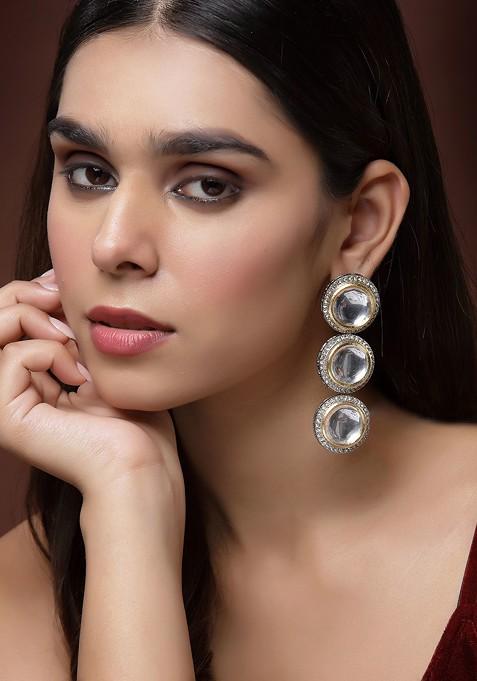 Gold Plated Oval Drop Earrings