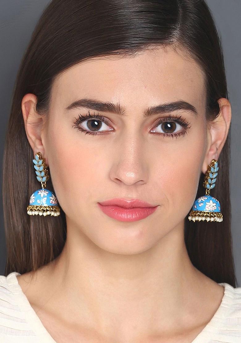 Gold Plated Contemporary Jhumkas Earrings