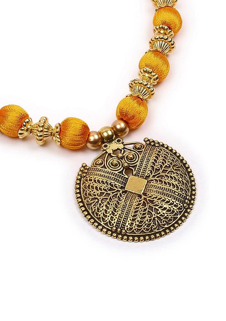 Women German Silver Gold Plated Necklace