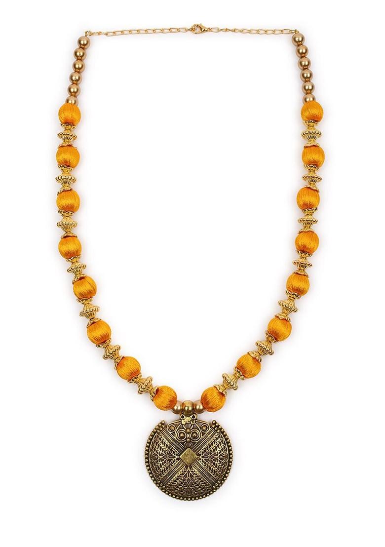 Women German Silver Gold Plated Necklace