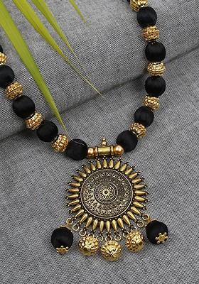 German Silver Gold Plated Pendant With Necklace