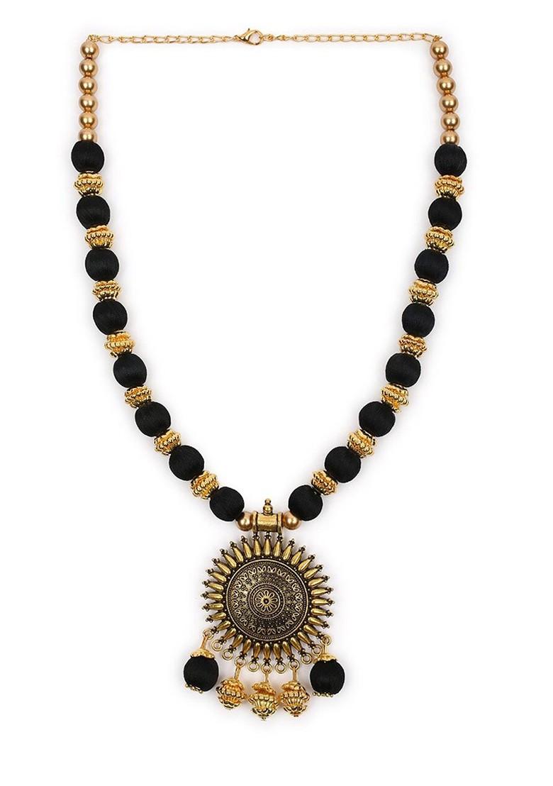 German Silver Gold Plated Pendant With Necklace