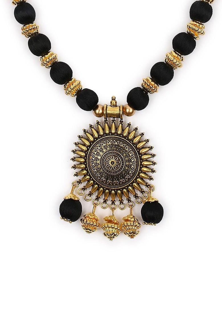 German Silver Gold Plated Pendant With Necklace