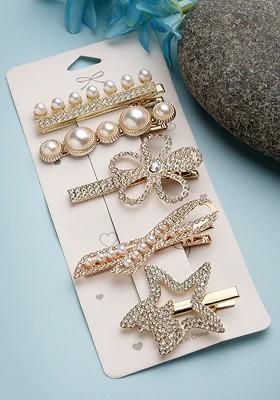 Women Set of 5 Embellished Alligator Hair Clip
