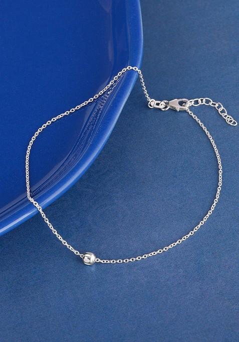 Indya X Giva 925 Silver Minimal Bead Anklet