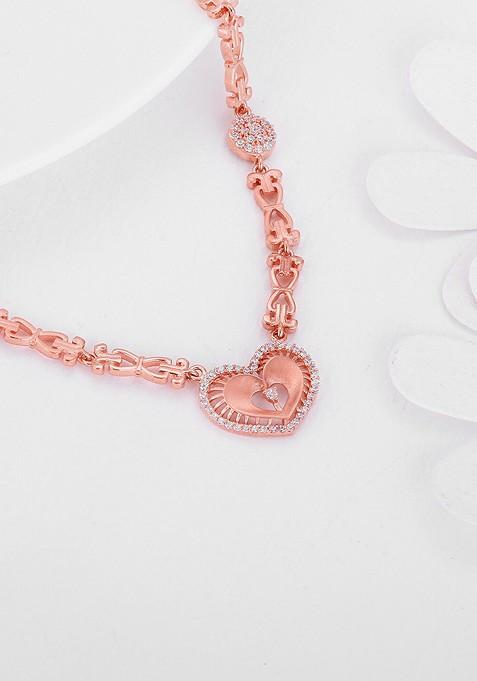 Indya X Giva 925 Sterling Silver Rose Gold Plated Necklace