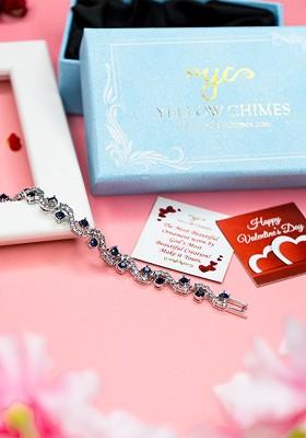 Women Crystals Silver Plated Charm Bracelet