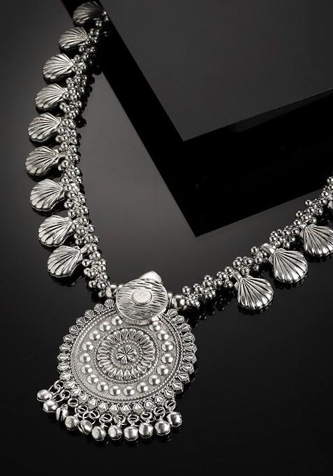 Silver Plated German Silver Oxidised Necklace