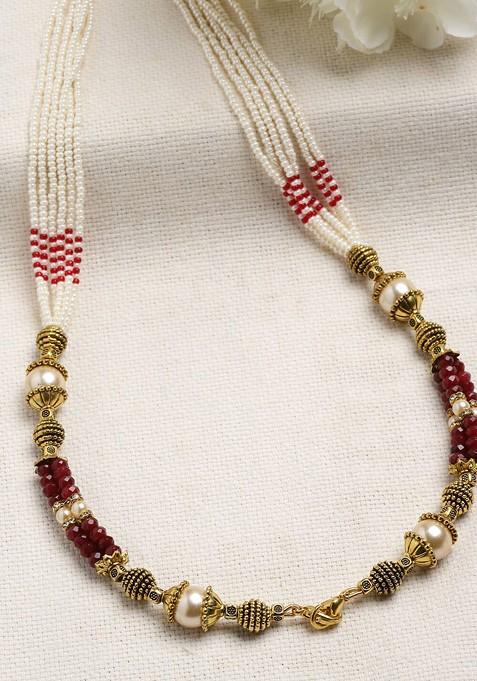 Gold Plated Beaded Necklace