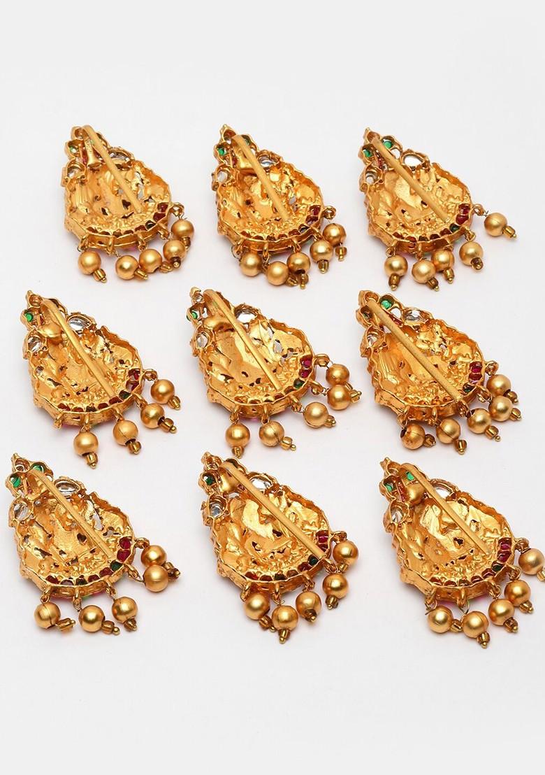 Women Set of 9 Gold Plated Hair Pin Accessory Set