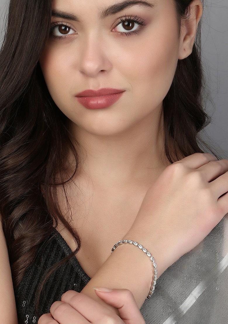 Women Brass Silver Plated Armlet Bracelet