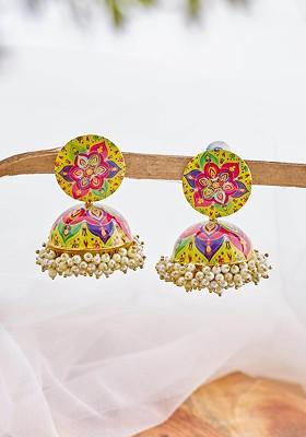 Gold Plated Contemporary Jhumkas Earrings