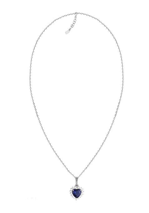 Indya X Giva 925 Sterling Silver Rhodium Plated Cz Studded Pendant With Chain