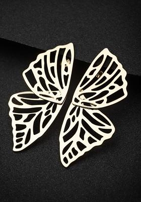 Gold Plated Contemporary Drop Earrings