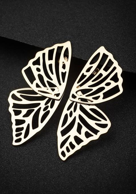 Gold Plated Contemporary Drop Earrings