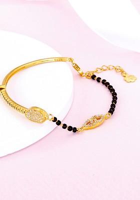 Indya X Giva Sterling Silver Cubic Zirconia Gold Plated Link Bracelet