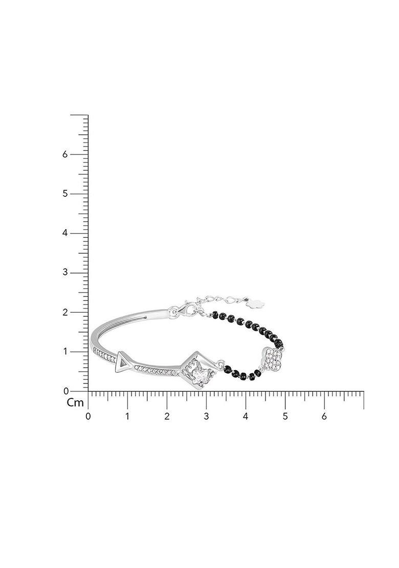 Indya X Giva 925 Sterling Silver Rhodium Plated Cubic Zirconia Link Bracelet