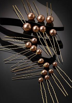 Women Set Of 18 Gold Plated Embellished U Pins