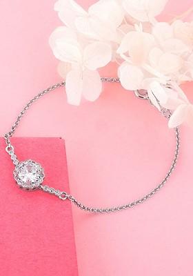 Indya X Giva 925 Sterling Silver Cubic Zirconia Link Bracelet