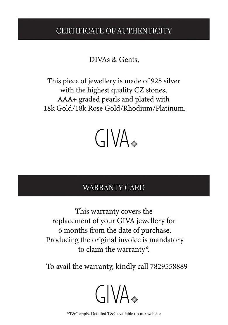 Indya X Giva Sterling Silver Cubic Zirconia Gold Plated Bangle Style Bracelet