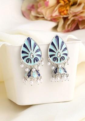 Silver Plated Contemporary Jhumkas Earrings