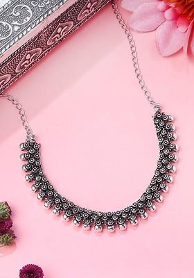 Silver Plated Oxidised Necklace