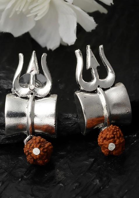 Silver Plated Contemporary Studs Earrings