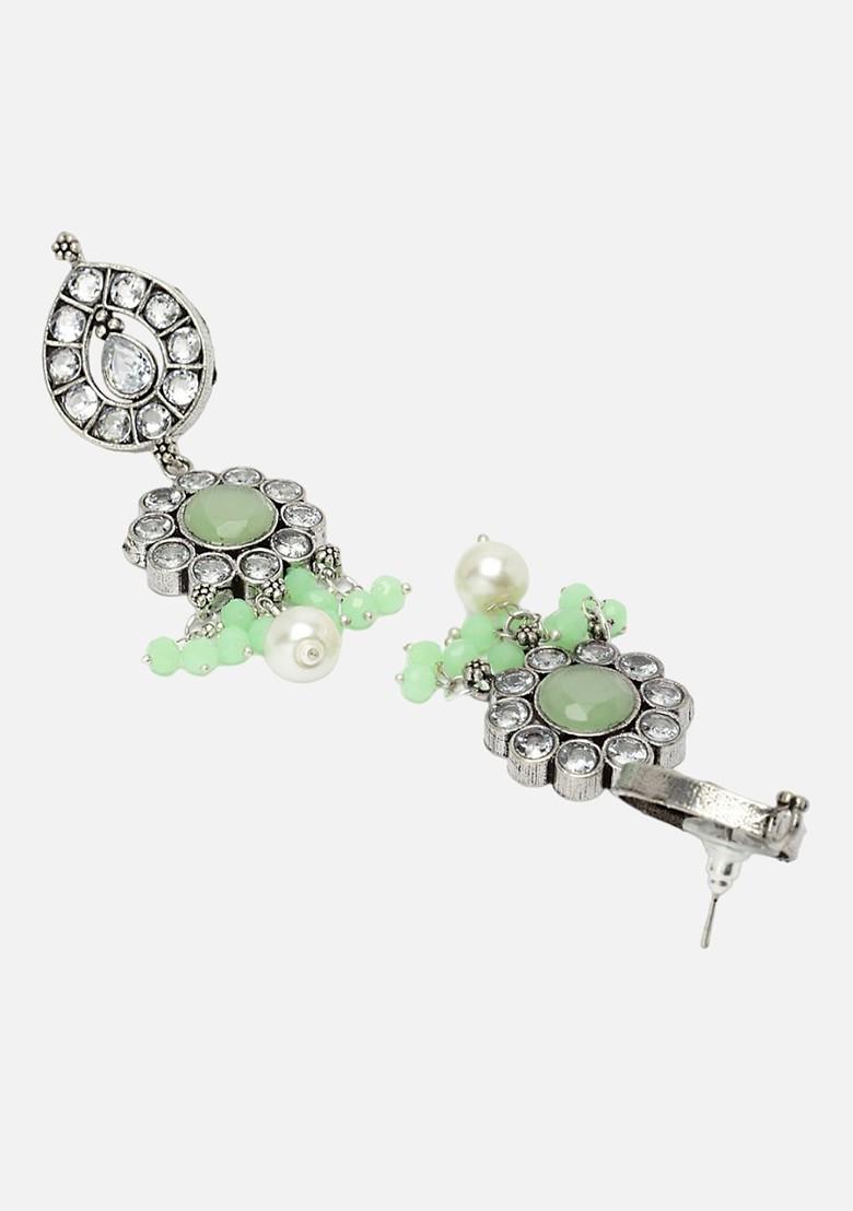 Silver Plated Stone Studded Jewellery Set