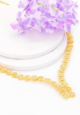 Indya X Giva 925 Sterling Silver Gold Plated Cz Studded Necklace