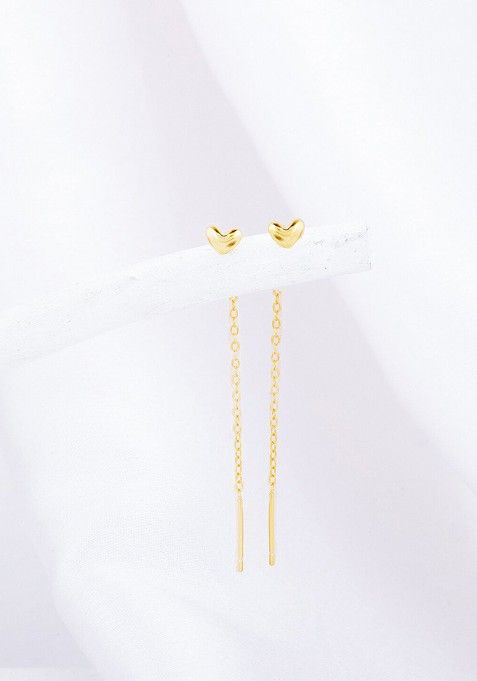 Indya X Giva 925 Sterling Silver Gold Plated Contemporary Drop Earrings