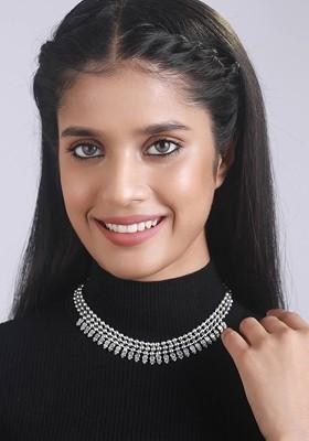 German Silver-Plated Oxidised Necklace