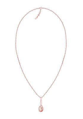 Indya X Giva 925 Sterling Silver Rose Gold Plated Stone Studded Pendant With Chain