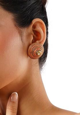 Gold-Plated Circular Shaped Studs Earrings