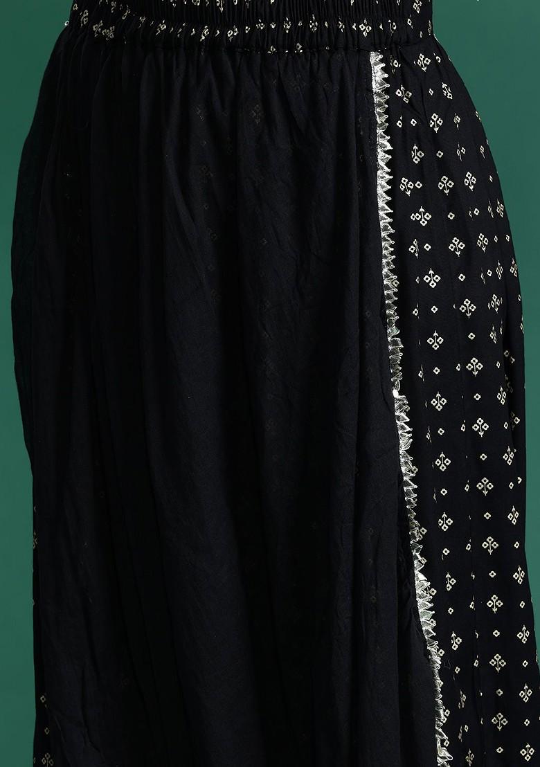Buy Women Foil Printed Gotta Patti Dhoti Saree - 23515170