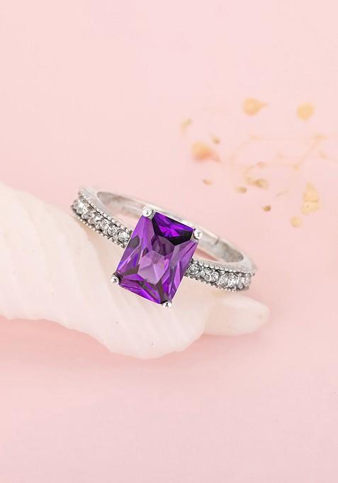 Indya X Giva 925 Silver Purple Vibrant Ring