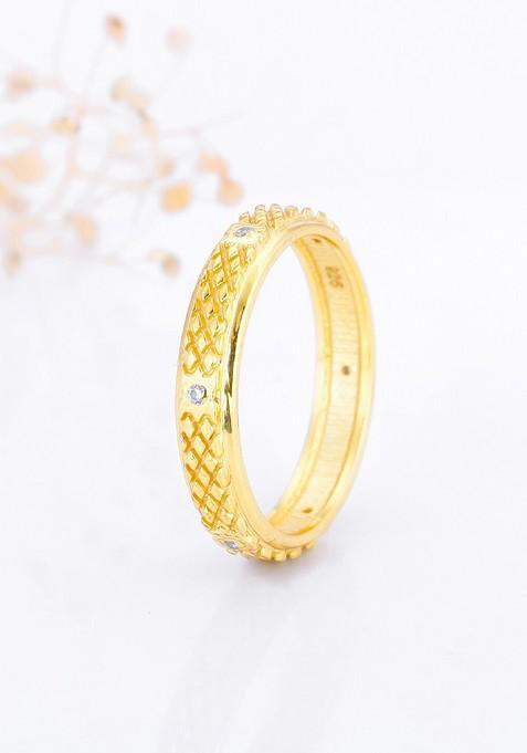 Indya X Giva Gold Plated And Cz Studded Finger Ring