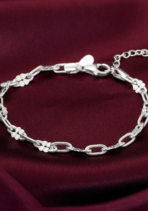 Indya X Giva Sterling Silver Rhodium Plated Link Bracelet