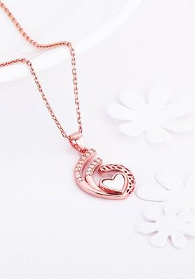 Indya X Giva 925 Sterling Silver Rose Gold Plated Pendant With Chain