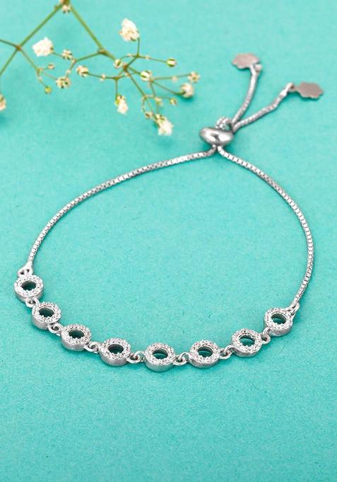 Indya X Giva 925 Sterling Silver Cubic Zirconia Link Bracelet