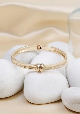 Gold Plated Smooth Pattern Kada Bracelet