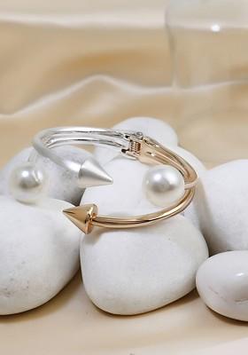 Women Gold Plated Bead Cuff Bracelet