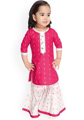 Ethnic Motifs Printed Gotta Patti Kurta With Sharara