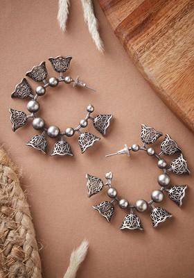 Silver Plated Circular Hoop Earrings