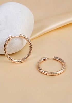Rose Gold Plated Circular Hoop Earrings